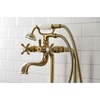 image:imageKingston Brass CCK246K7 Essex Freestanding Clawfoot Tub Faucet Package with Supply Line Brushed BrassBrushed Brass