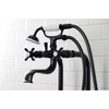 image:imageKingston Brass CCK246K7 Essex Freestanding Clawfoot Tub Faucet Package with Supply Line Brushed BrassMatte Black