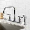 image:imageKingston Brass FB2135CML Manhattan 8 Centerset Kitchen Faucet Oil Rubbed BronzePolished Chrome