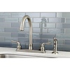 image:imageKingston Brass FB7798NMLSP Naples 8Inch Centerset Kitchen Faucet with Sprayer Brushed NickelBrushed Nickel