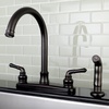image:imageKingston Brass FB7798NMLSP Naples 8Inch Centerset Kitchen Faucet with Sprayer Brushed NickelOil Rubbed Bronze