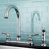 image:imageKingston Brass FB7798NMLSP Naples 8Inch Centerset Kitchen Faucet with Sprayer Brushed NickelPolished Chrome