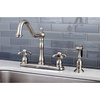 image:imageKingston Brass KB1751TXBS French Country set Kitchen Faucet with Brass Sprayer 858Inch Polished ChromeBrushed Nickel