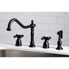 image:imageKingston Brass KB1793AXBS Widespread Kitchen Faucet Antique BrassMatte Black
