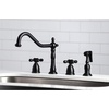 image:imageKingston Brass KB1793AXBS Widespread Kitchen Faucet Antique BrassMatte Black