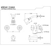 image:imageKingston Brass KB248AX Twin Handle Tub and Shower Faucet with Decor Cross Handle Satin Nickel5Inch Spout ReachBrushed Nickel