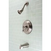 image:imageKingston Brass KB3633ACL American Classic SingleHandle Pressure Balanced Tub and Shower Faucet in Antique BrassBrushed Nickel