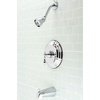 image:imageKingston Brass KB3633ACL American Classic SingleHandle Pressure Balanced Tub and Shower Faucet in Antique BrassPolished Chrome