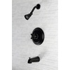 image:imageKingston Brass KB3637AX Restoration SingleHandle Pressure Balanced Tub and Shower Faucet in Brushed BrassMatte Black