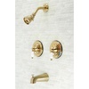 image:imageKingston Brass KB666PLAC Vintage DoubleHandle Pressure Balanced Tub and Shower Faucet in Antique CopperBrushed Nickel