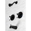 image:imageKingston Brass KB666PLAC Vintage DoubleHandle Pressure Balanced Tub and Shower Faucet in Antique CopperMatte Black