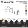image:imageKingston Brass KB7792BLBS English Country 8Inch Widespread Kitchen Faucet with Brass Sprayer Polished BrassPolished Chrome