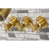 image:imageKingston Brass KBX8137DX Concord TripleHandle Tub and Shower Faucet in Brushed BrassBrushed Brass