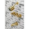 image:imageKingston Brass KBX8137DX Concord TripleHandle Tub and Shower Faucet in Brushed BrassBrushed Brass