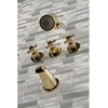 image:imageKingston Brass KBX8137DX Concord TripleHandle Tub and Shower Faucet in Brushed BrassBrushed Nickel