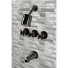 image:imageKingston Brass KBX8137DX Concord TripleHandle Tub and Shower Faucet in Brushed BrassOil Rubbed Bronze