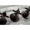image:imageKingston Brass KBX8137DX Concord TripleHandle Tub and Shower Faucet in Brushed BrassOil Rubbed Bronze
