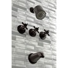 image:imageKingston Brass KBX8137DX Concord TripleHandle Tub and Shower Faucet in Brushed BrassOil Rubbed Bronze