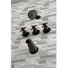 image:imageKingston Brass KBX8137DX Concord TripleHandle Tub and Shower Faucet in Brushed BrassPolished Nickel
