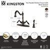 image:imageKingston Brass KS1238PKLBS Duchess 8 inch Centerset Deck Mount Kitchen Faucet with Brass Sprayer 812 inch In Spout Reach Brushed NickelBrushed Nickel
