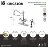 image:imageKingston Brass KS1238TXBS French Country Deck Mount Kitchen Faucet with Brass Sprayer Brushed NickelPolished Chrome