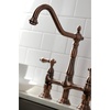 image:imageKingston Brass KS127ALBSAC Heritage Bridge Kitchen Faucet Antique Copper 1388 x 856 x 1313Antique Copper