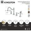 image:imageKingston Brass KS1798TALBS Tudor Widespread Kitchen Faucet With Brass Sprayer Brushed Nickel 812 inch in Spout Reach Brushed NickelBrushed Nickel
