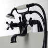 image:imageKingston Brass KS227MB Kingston Deck Mount Clawfoot Tub Faucet with Hand Shower Matte Black