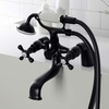 image:imageKingston Brass KS227MB Kingston Deck Mount Clawfoot Tub Faucet with Hand Shower Matte Black