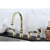 image:imageKingston Brass KS2792DFLBS NuFrench Deck Mount Kitchen Faucet with Brass Sprayer 8Inch Polished BrassPolished Brass