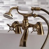 image:imageKingston Brass KS287MB Essex Clawfoot Tub Faucet with Hand Shower Matte BlackAntique Brass