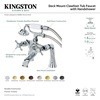 image:imageKingston Brass KS288SN ESSEX 7 Centers Deck Mount Clawfoot Tub Filler with Hand Shower 7 Spread Brushed NickelBrushed Nickel