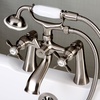 image:imageKingston Brass KS288SN ESSEX 7 Centers Deck Mount Clawfoot Tub Filler with Hand Shower 7 Spread Brushed NickelBrushed Nickel