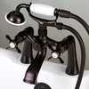 image:imageKingston Brass KS288SN ESSEX 7 Centers Deck Mount Clawfoot Tub Filler with Hand Shower 7 Spread Brushed NickelOil Rubbed Bronze