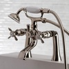 image:imageKingston Brass KS288SN ESSEX 7 Centers Deck Mount Clawfoot Tub Filler with Hand Shower 7 Spread Brushed NickelPolished Nickel
