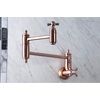 image:imageKingston Brass KS3101AX Pot Filler Metal Cross Handle Polished Chrome 818Inch Spout HeightAntique Copper