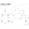 image:imageKingston Brass KS3235BEX Essex 7Inch Center Deck Mount Clawfoot Tub Faucet Oil Rubbed BronzeOil Rubbed Bronze
