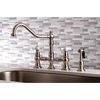 image:imageKingston Brass KS3277PXBS Restoration 8Inch Bridge Kitchen Faucet with Sprayer Brushed BrassBrushed Nickel