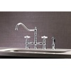image:imageKingston Brass KS3277PXBS Restoration 8Inch Bridge Kitchen Faucet with Sprayer Brushed BrassPolished Chrome