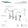 image:imageKingston Brass KS3277PXBS Restoration 8Inch Bridge Kitchen Faucet with Sprayer Brushed BrassPolished Chrome