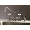 image:imageKingston Brass KS3277PXBS Restoration 8Inch Bridge Kitchen Faucet with Sprayer Brushed BrassPolished Nickel
