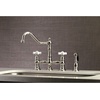 image:imageKingston Brass KS3277PXBS Restoration 8Inch Bridge Kitchen Faucet with Sprayer Brushed BrassPolished Nickel