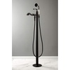image:imageKingston Brass KS7011RL Royale Freestanding Tub Faucet with Hand Shower Polished ChromeMatte Black