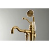 image:imageKingston Brass KS7137ABL Freestanding Roman Tub Filler With Hand Shower Brushed BrassBrushed Brass