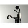 image:imageKingston Brass KS7137ABL Freestanding Roman Tub Filler With Hand Shower Brushed BrassMatte Black