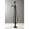 image:imageKingston Brass KS7137ABL Freestanding Roman Tub Filler With Hand Shower Brushed BrassMatte Black