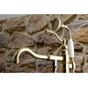 image:imageKingston Brass KS7137ABL Freestanding Roman Tub Filler With Hand Shower Brushed BrassPolished Brass