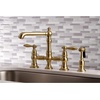 image:imageKingston Brass KS7271ALBS Kitchen Faucet with Side Sprayer Polished ChromeBrushed Brass