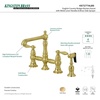 image:imageKingston Brass KS7271ALBS Kitchen Faucet with Side Sprayer Polished ChromeBrushed Brass