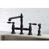 image:imageKingston Brass KS7271ALBS Kitchen Faucet with Side Sprayer Polished ChromeMatte Black